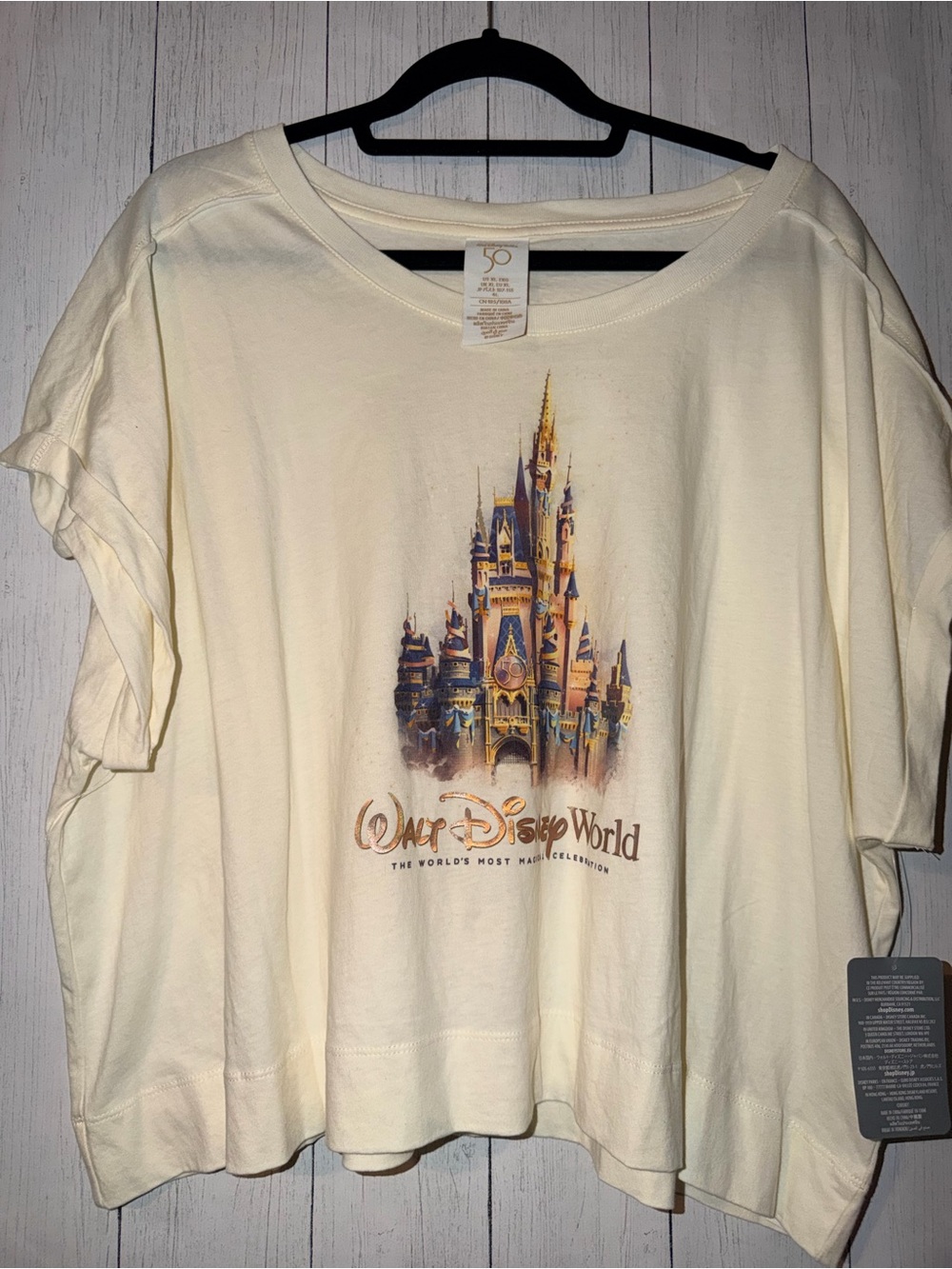 Disney Cream Castle Graphic Short Sleeve Tee